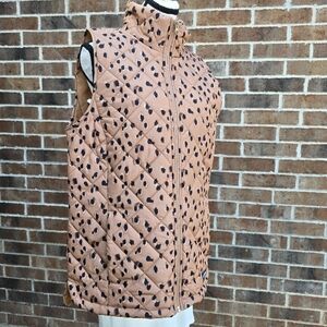 Lands End Puffer Vest Animal Print Size S/T
